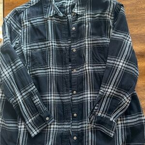 a.n.a Black and White Plaid Button Down Shirt